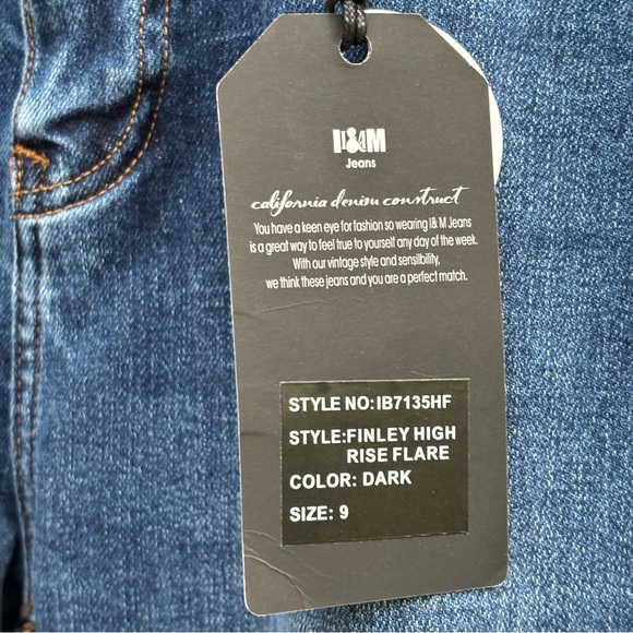 I&M Denim Black Label NWT High Rise Flare Dark Wash Women’s Jeans Size 29 - Picture 5 of 15